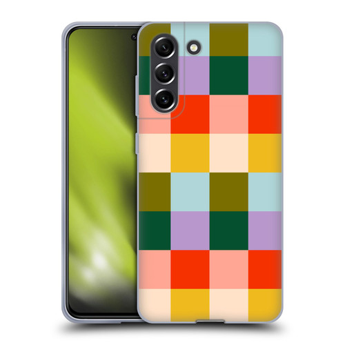 Gabriela Thomeu Retro Checkered Rainbow Vibe Soft Gel Case for Samsung Galaxy S21 FE 5G