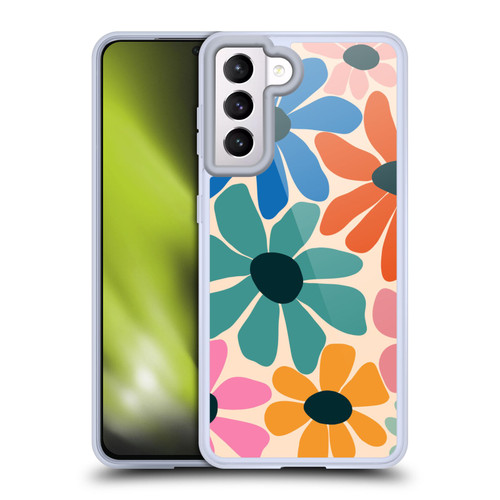 Gabriela Thomeu Retro Fun Floral Rainbow Color Soft Gel Case for Samsung Galaxy S21 5G