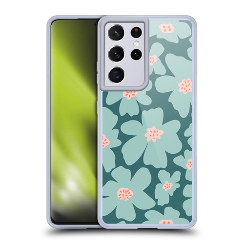 Gabriela Thomeu Retro Daisy Green Soft Gel Case for Samsung Galaxy S21 Ultra 5G