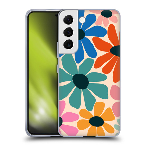 Gabriela Thomeu Retro Fun Floral Rainbow Color Soft Gel Case for Samsung Galaxy S22 5G