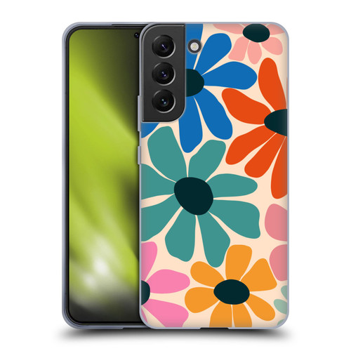 Gabriela Thomeu Retro Fun Floral Rainbow Color Soft Gel Case for Samsung Galaxy S22+ 5G