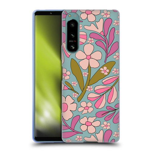 Gabriela Thomeu Retro Groovy 70s Blue Soft Gel Case for Sony Xperia 5 IV
