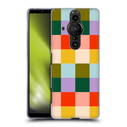 Gabriela Thomeu Retro Checkered Rainbow Vibe Soft Gel Case for Sony Xperia Pro-I