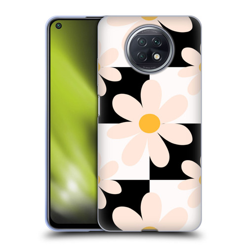 Gabriela Thomeu Retro Black & White Checkered Daisies Soft Gel Case for Xiaomi Redmi Note 9T 5G