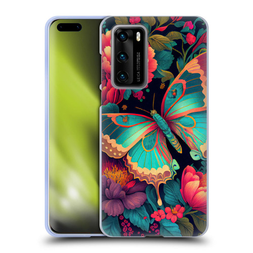 JK Stewart Art Butterfly And Flowers Soft Gel Case for Huawei P40 5G