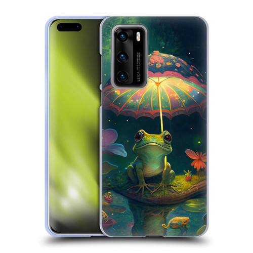 JK Stewart Art Frog With Umbrella Soft Gel Case for Huawei P40 5G