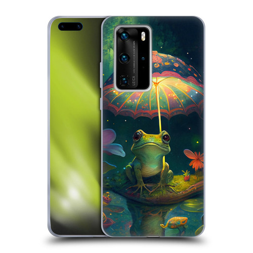 JK Stewart Art Frog With Umbrella Soft Gel Case for Huawei P40 Pro / P40 Pro Plus 5G