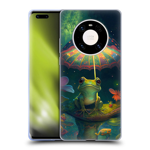 JK Stewart Art Frog With Umbrella Soft Gel Case for Huawei Mate 40 Pro 5G