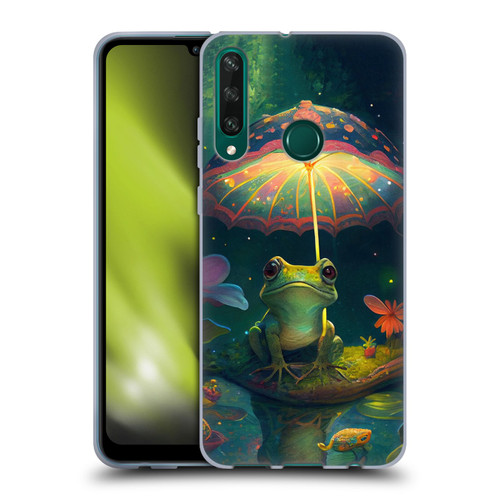 JK Stewart Art Frog With Umbrella Soft Gel Case for Huawei Y6p