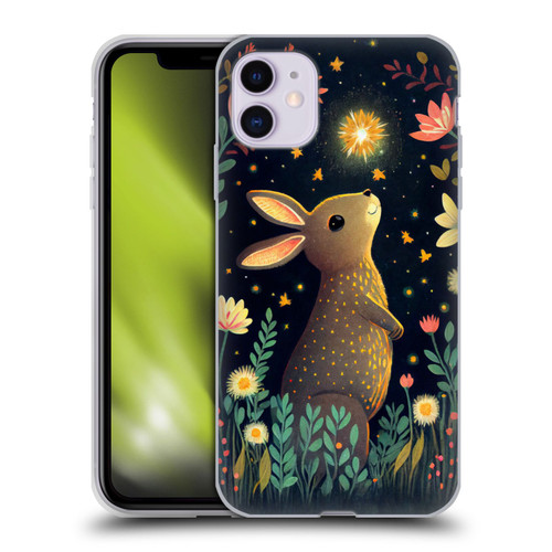 JK Stewart Art Rabbit Catching Falling Star Soft Gel Case for Apple iPhone 11