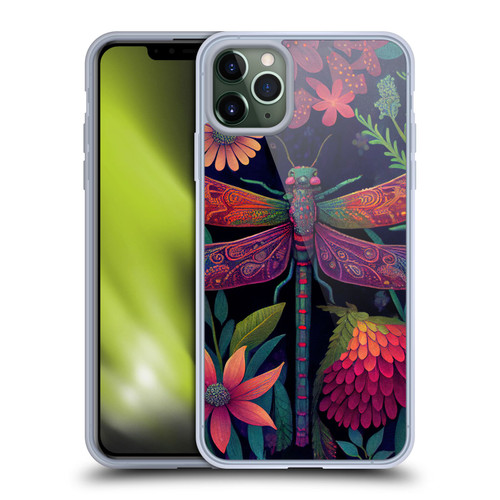 JK Stewart Art Dragonfly Purple Soft Gel Case for Apple iPhone 11 Pro Max