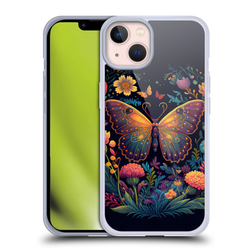 JK Stewart Art Butterfly In Night Garden Soft Gel Case for Apple iPhone 13
