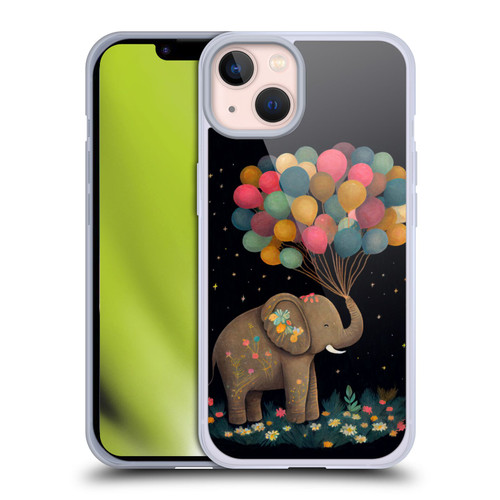JK Stewart Art Elephant Holding Balloon Soft Gel Case for Apple iPhone 13