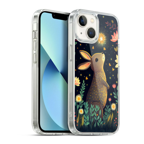 JK Stewart Art Rabbit Catching Falling Star Soft Gel Case for Apple iPhone 13
