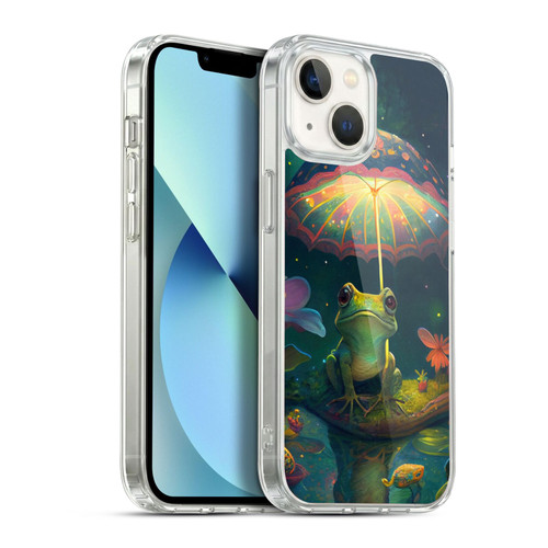 JK Stewart Art Frog With Umbrella Soft Gel Case for Apple iPhone 13