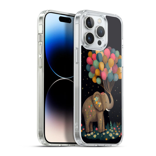 JK Stewart Art Elephant Holding Balloon Soft Gel Case for Apple iPhone 13 Pro Max