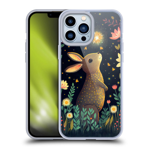 JK Stewart Art Rabbit Catching Falling Star Soft Gel Case for Apple iPhone 13 Pro Max
