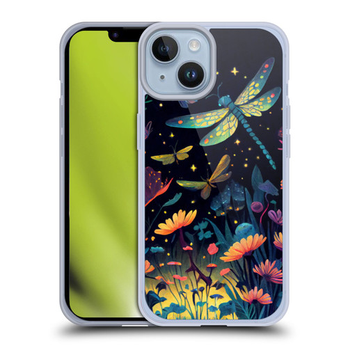 JK Stewart Art Dragonflies In Night Garden Soft Gel Case for Apple iPhone 14