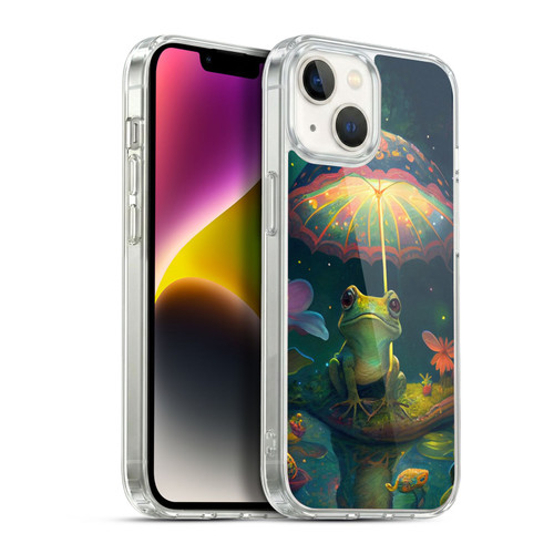 JK Stewart Art Frog With Umbrella Soft Gel Case for Apple iPhone 14