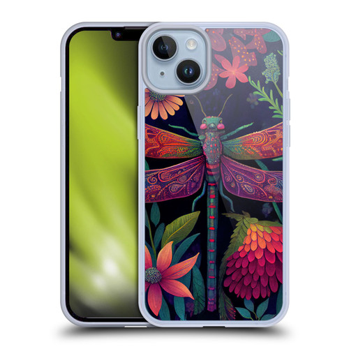 JK Stewart Art Dragonfly Purple Soft Gel Case for Apple iPhone 14 Plus