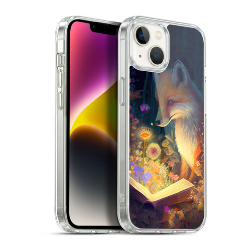 JK Stewart Art Fox Reading Soft Gel Case for Apple iPhone 14 Plus