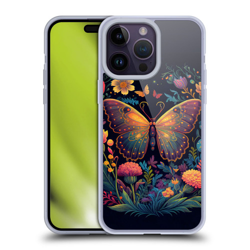 JK Stewart Art Butterfly In Night Garden Soft Gel Case for Apple iPhone 14 Pro Max
