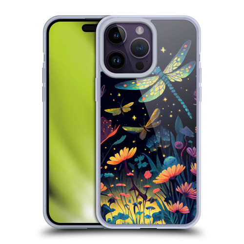 JK Stewart Art Dragonflies In Night Garden Soft Gel Case for Apple iPhone 14 Pro Max