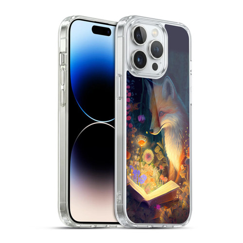 JK Stewart Art Fox Reading Soft Gel Case for Apple iPhone 14 Pro Max