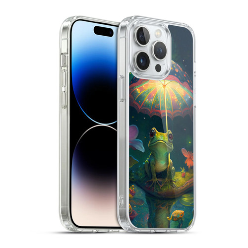 JK Stewart Art Frog With Umbrella Soft Gel Case for Apple iPhone 14 Pro Max