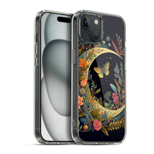 JK Stewart Art Crescent Moon Soft Gel Case for Apple iPhone 15 Plus