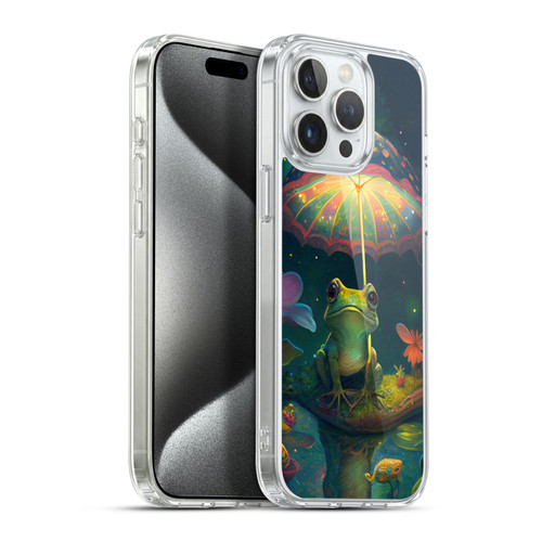 JK Stewart Art Frog With Umbrella Soft Gel Case for Apple iPhone 15 Pro Max