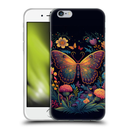 JK Stewart Art Butterfly In Night Garden Soft Gel Case for Apple iPhone 6 / iPhone 6s