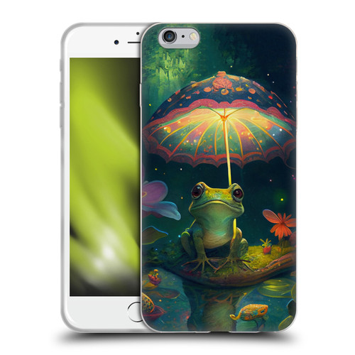 JK Stewart Art Frog With Umbrella Soft Gel Case for Apple iPhone 6 Plus / iPhone 6s Plus