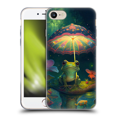 JK Stewart Art Frog With Umbrella Soft Gel Case for Apple iPhone 7 / 8 / SE 2020 & 2022