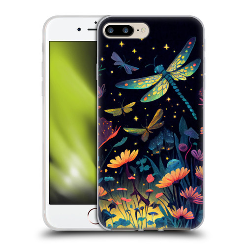 JK Stewart Art Dragonflies In Night Garden Soft Gel Case for Apple iPhone 7 Plus / iPhone 8 Plus