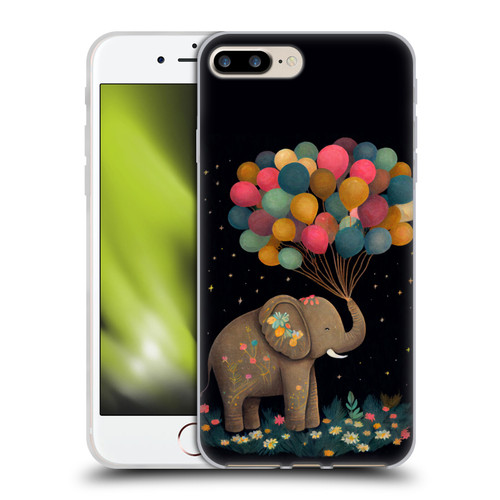 JK Stewart Art Elephant Holding Balloon Soft Gel Case for Apple iPhone 7 Plus / iPhone 8 Plus
