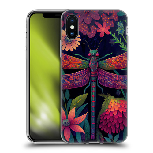 JK Stewart Art Dragonfly Purple Soft Gel Case for Apple iPhone X / iPhone XS