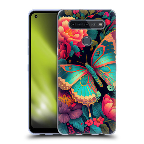 JK Stewart Art Butterfly And Flowers Soft Gel Case for LG K51S