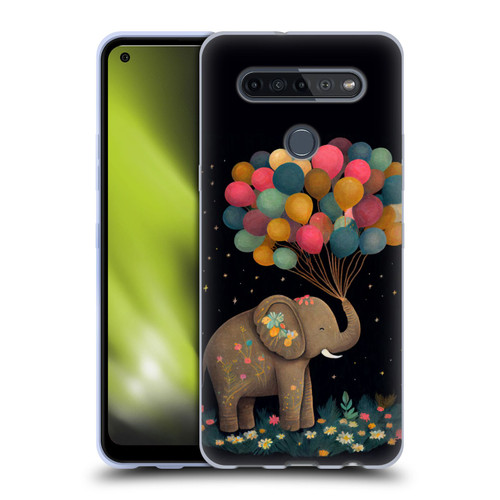 JK Stewart Art Elephant Holding Balloon Soft Gel Case for LG K51S