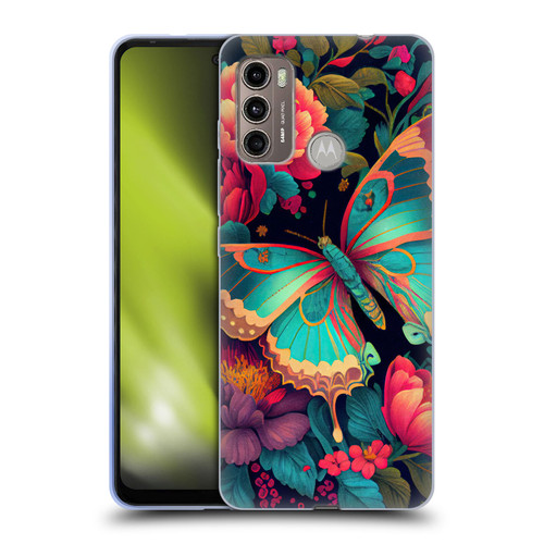 JK Stewart Art Butterfly And Flowers Soft Gel Case for Motorola Moto G60 / Moto G40 Fusion