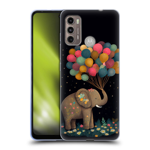 JK Stewart Art Elephant Holding Balloon Soft Gel Case for Motorola Moto G60 / Moto G40 Fusion