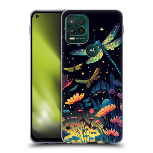 JK Stewart Art Dragonflies In Night Garden Soft Gel Case for Motorola Moto G Stylus 5G 2021