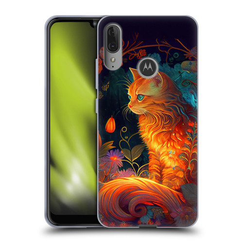 JK Stewart Art Cat Soft Gel Case for Motorola Moto E6 Plus