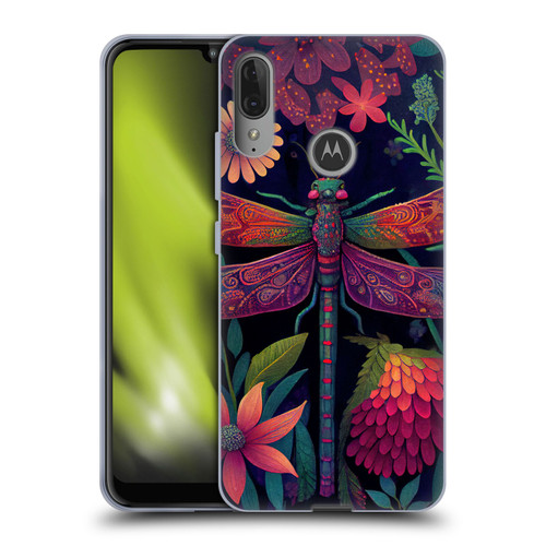 JK Stewart Art Dragonfly Purple Soft Gel Case for Motorola Moto E6 Plus