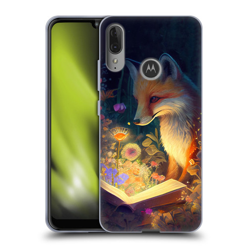 JK Stewart Art Fox Reading Soft Gel Case for Motorola Moto E6 Plus