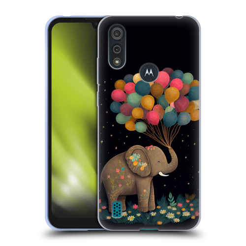 JK Stewart Art Elephant Holding Balloon Soft Gel Case for Motorola Moto E6s (2020)