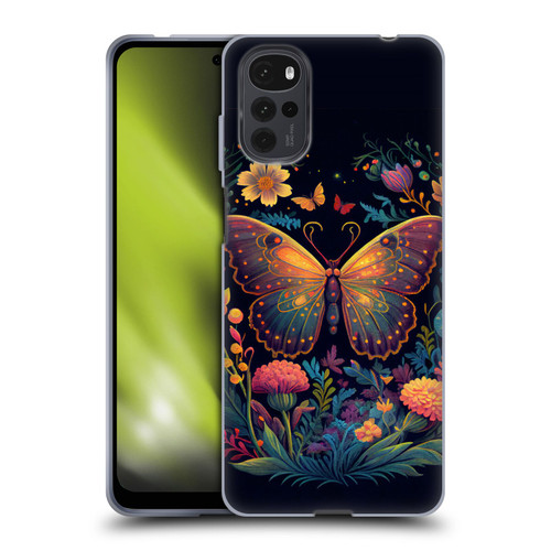 JK Stewart Art Butterfly In Night Garden Soft Gel Case for Motorola Moto G22