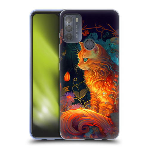 JK Stewart Art Cat Soft Gel Case for Motorola Moto G50