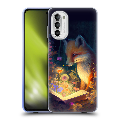 JK Stewart Art Fox Reading Soft Gel Case for Motorola Moto G52