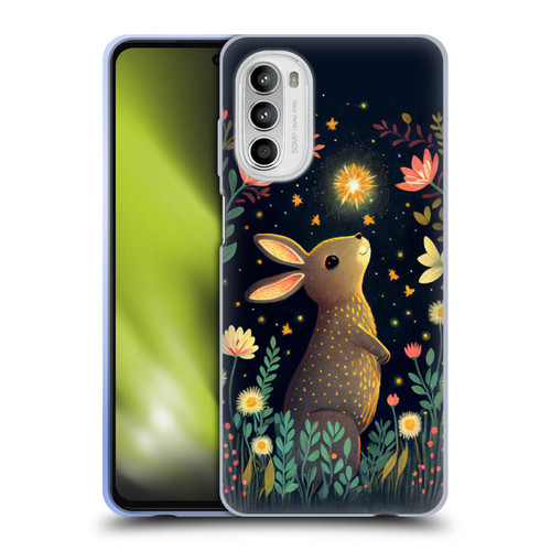 JK Stewart Art Rabbit Catching Falling Star Soft Gel Case for Motorola Moto G52